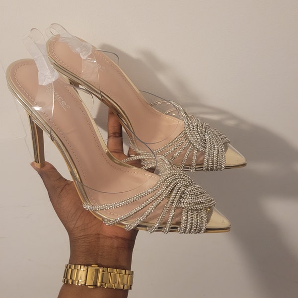 Embellished Gold Heels