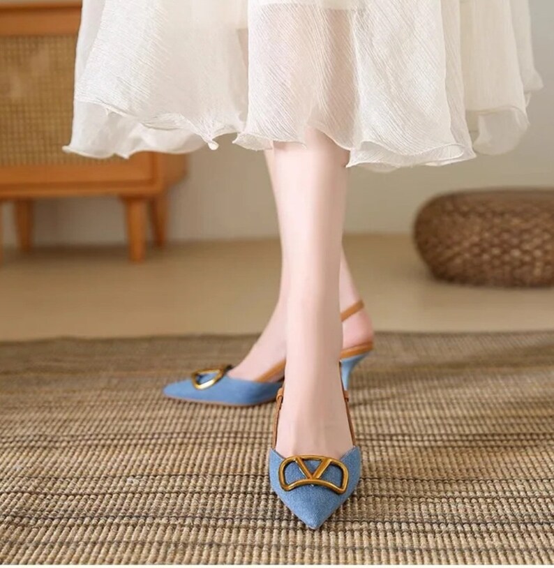 denim heels for women