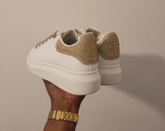 Embellished Gold Sneakers