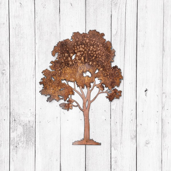 Copper Maple Tree Wall Decor Nature Inspired Metal Maple Tree Scene Gift Large Rustic Forest Wall Hanging Simple Cottagecore Home Decor