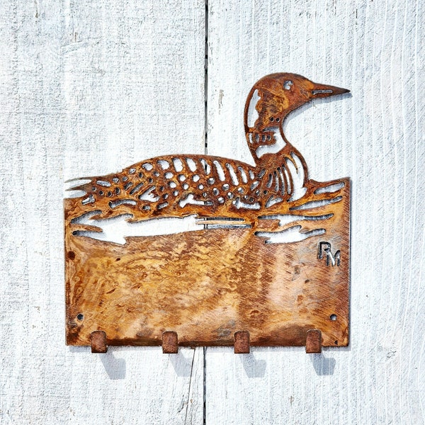 Distressed Copper Loon Key Wall Holder Rustic Metal Loon Key Hook Luxury Loon Key Hook for Wall Metal Loon Key Rack for Cabin Wall