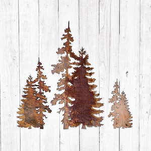 Pine Tree Wall Art / Metal Wall Art Tree / Rustic Copper Tree Wall Hanging / Metal Tree Art / Vintage Tree Wall Decor / Pine Tree Gift