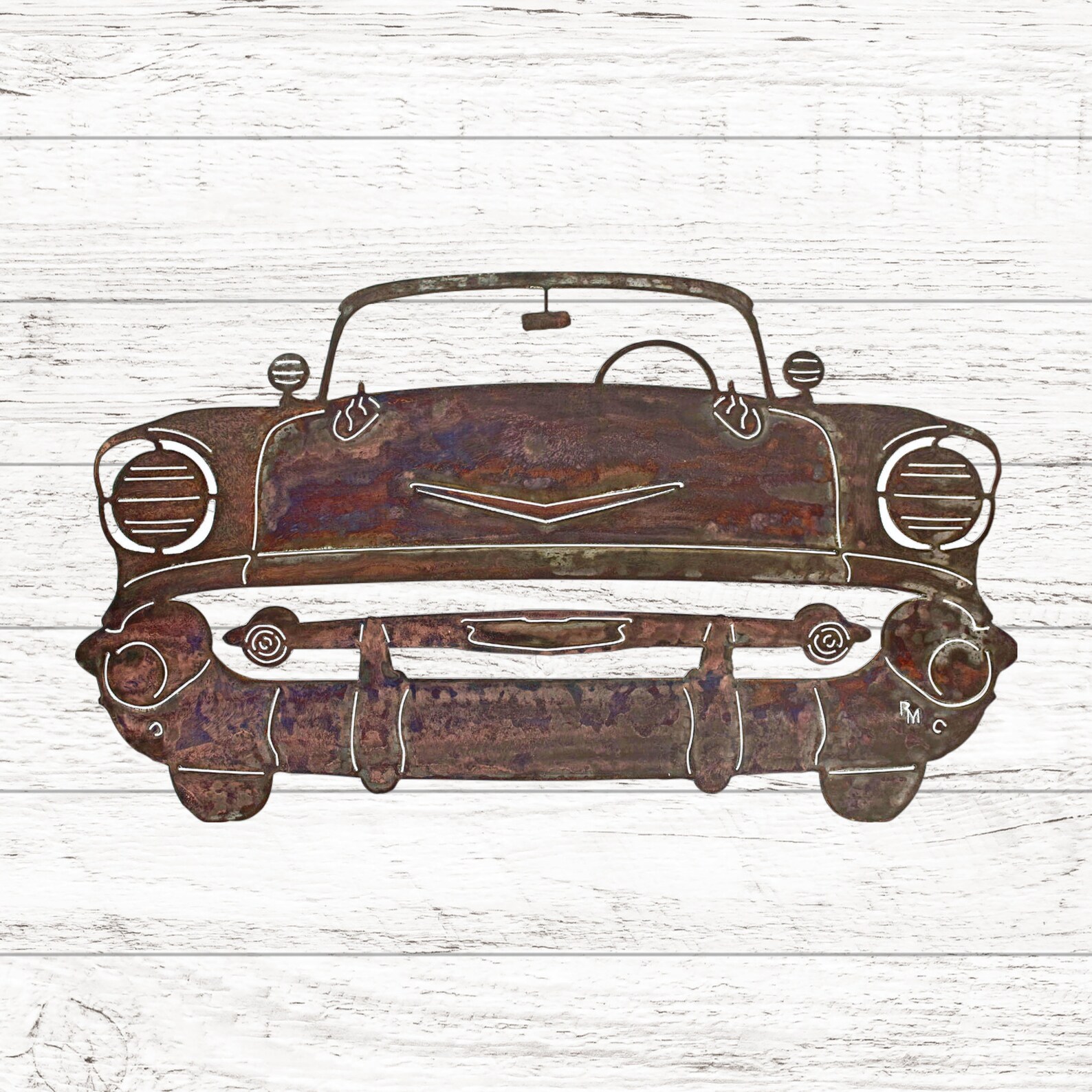 57 Chevrolet Vintage Car Metal Wall Art / Classic Car Wall - Etsy