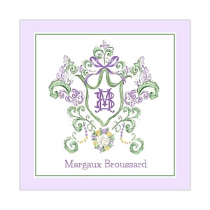 Etiquetas con monograma de Mardi Gras para imprimir para Krewe Ball o fiesta / Martes de Carnaval, Rosca de Reyes, cuentas, NOLA, regalo para anfitriona / Descarga digital