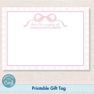 Tarjetas de agradecimiento de la guardería para niñas: papelería imprimible para mamás primerizas, como regalo para baby shower: edición en Corjl, descarga instantánea en PDF