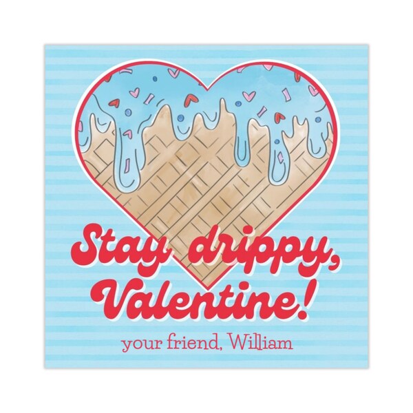 Biglietti di San Valentino STAMPABILI per feste di classe per bambini, San Valentino gocciolante, San Valentino per ragazzi, etichetta adesiva / San Valentino dell'ultimo minuto / Scarica