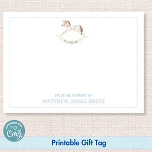 Cartes de remerciement de la chambre de bébé pour garçon - Papeterie imprimable pour nouvelle maman, cadeau de baby shower - Edition en Corjl, téléchargement immédiat au format PDF