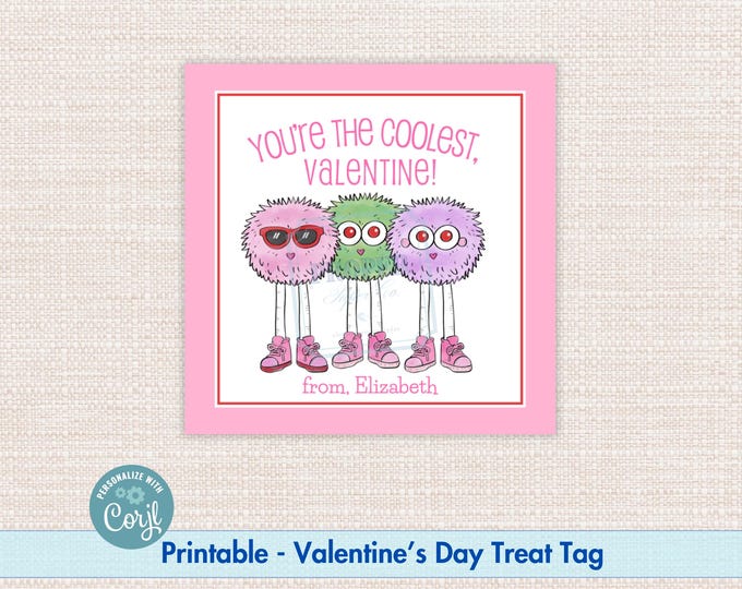 PRINTABLE Valentine's Day Gift Tag Kids Class Party, Keychain Culture ...