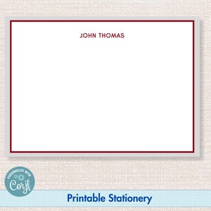 Carte de correspondance personnalisée imprimable, traditionnelle - Papeterie modifiable A6 pour papa, pour fils, pour diplômé - Édition en corjl, téléchargement immédiat au format PDF