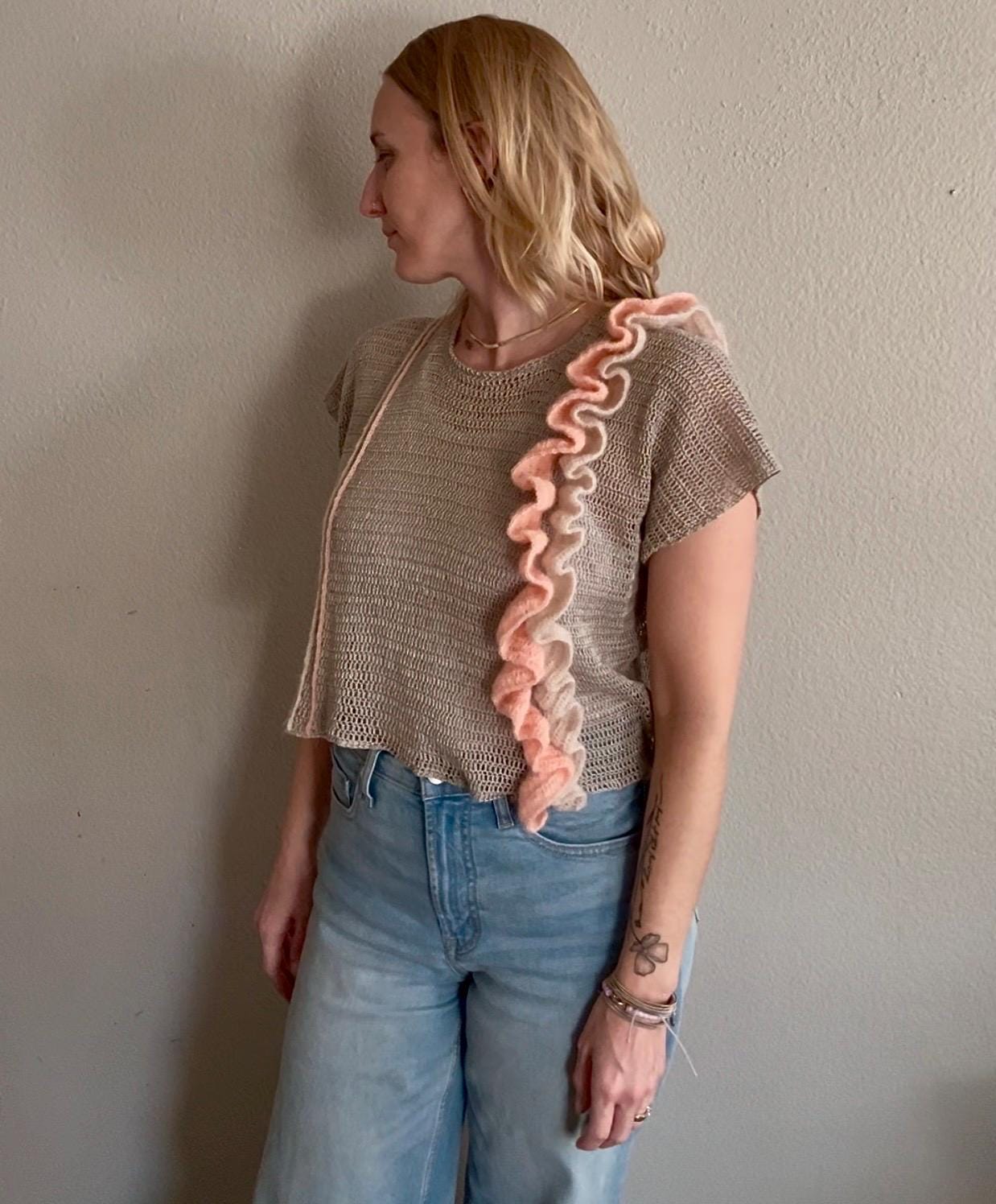 The Truffle(sz Xs/s):crochet Top,handmade Top,crochet Ruffle