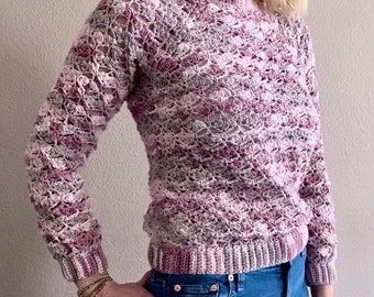 The Aster (SzSM):crochet sweater,women’s sweater,handmade sweater,crochet jumper,crochet lace sweater,unique sweater,crewneck sweater