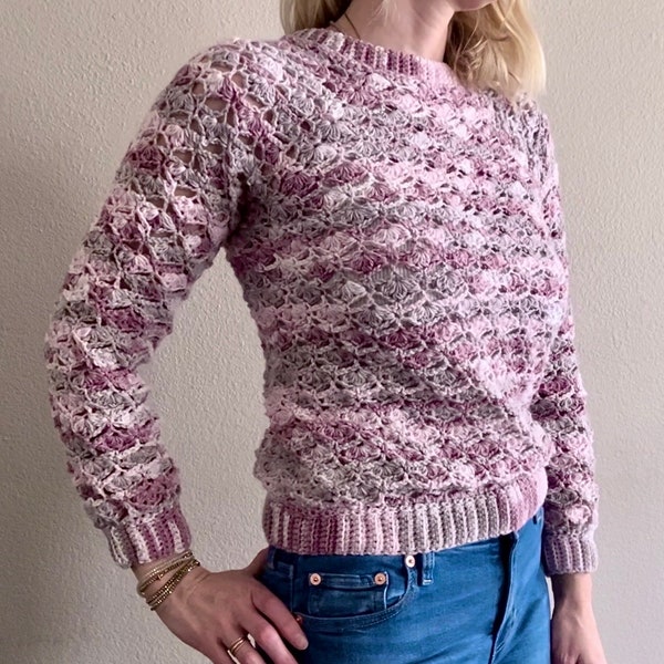 The Aster (SzSM):crochet sweater,women’s sweater,handmade sweater,crochet jumper,crochet lace sweater,unique sweater,crewneck sweater