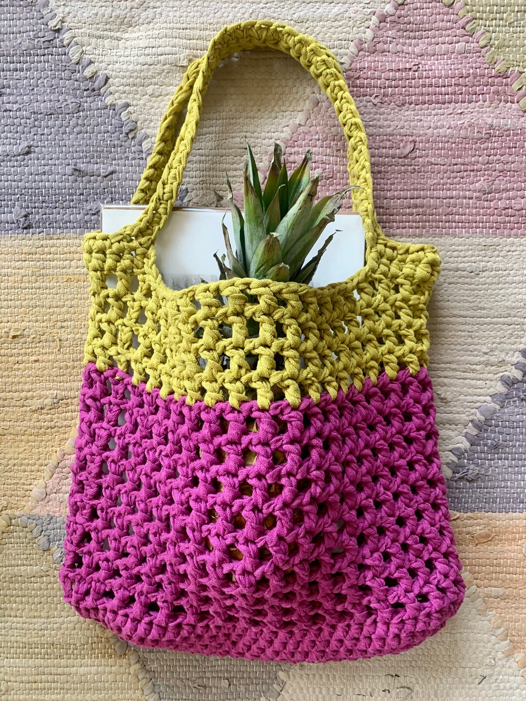 Plum Easy Market Bag:crochet Bag,tote Bag,beach Bag,colorful Market Bag ...