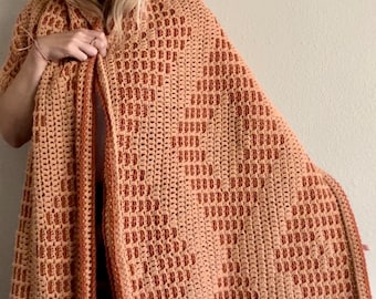 The Dreamweaver: Chal manta de crochet estilo suroeste, chal texturizado extragrande