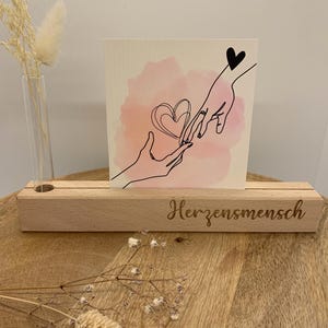 Kartenhalter mit Vase, Bildleiste, Fotoleiste Holz, Menüaufsteller, Tischaufsteller,  Lasergravur, Haustier, Geburt Fotohalter, Familienfoto