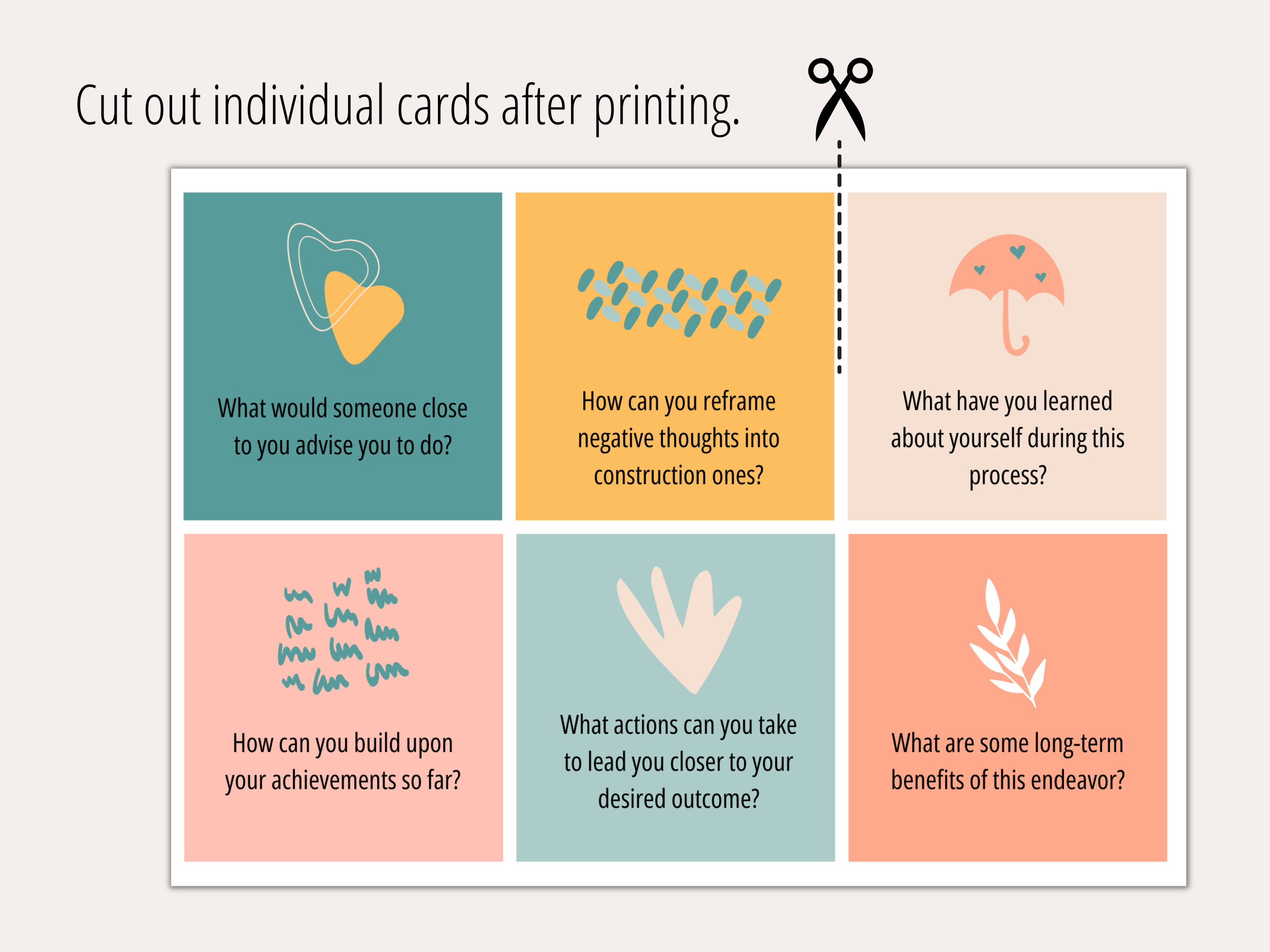 Solution Focused Therapy Question Cards, Coping Skills, Therapy Office ...