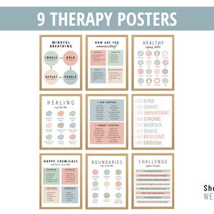Mental Health Poster, Therapy Office Decor, Coping Skills, Growth Mindset, Boundaries, School Counselor, Life Coach, Therapist, Social Work