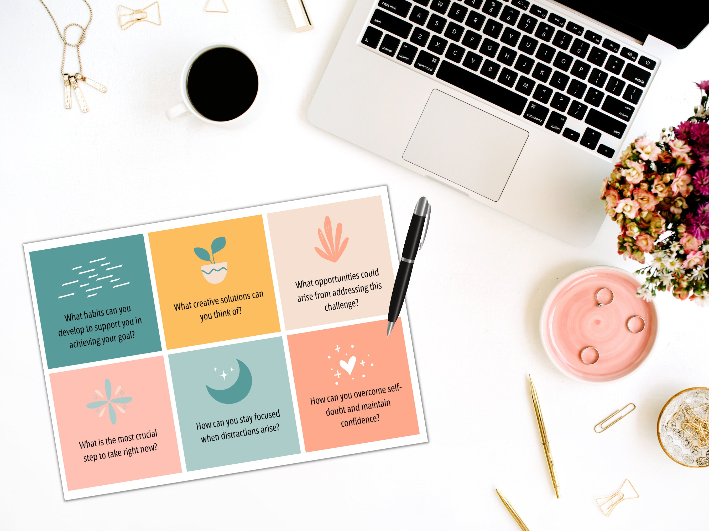 Coping skills therapy question cards.
