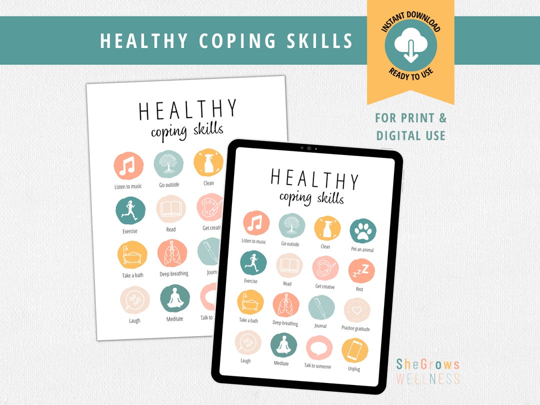 Coping Skills, Coping Mechanisms, Mental Health Poster, Therapy
