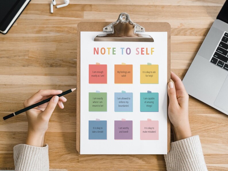 Note to Self, Mental Health Print, CBT Print, Self-care, Mindfulness ...