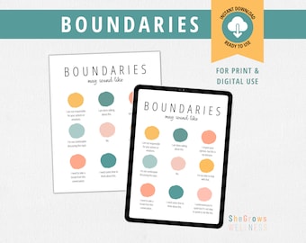 Boundaries, Mental Health, Psychology, Therapy Office, Counselor, Wellness, Boundary Setting, Life Coach, Social Work, CBT, Affirmations