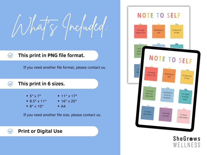 Note to Self, Mental Health Print, CBT Print, Self-care, Mindfulness ...