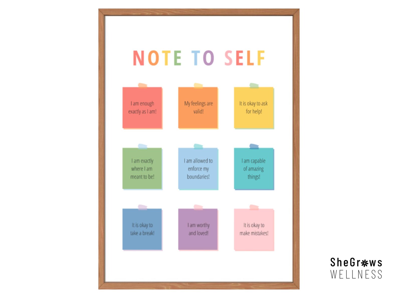 Note to Self, Mental Health Print, CBT Print, Self-care, Mindfulness ...