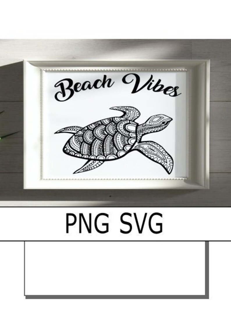 Beach Vibes Sea Turtle SVG PNG File - Etsy