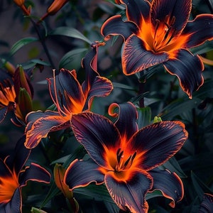 20 Burning Ambers Lily seeds: Rare Red Black Orange Flower