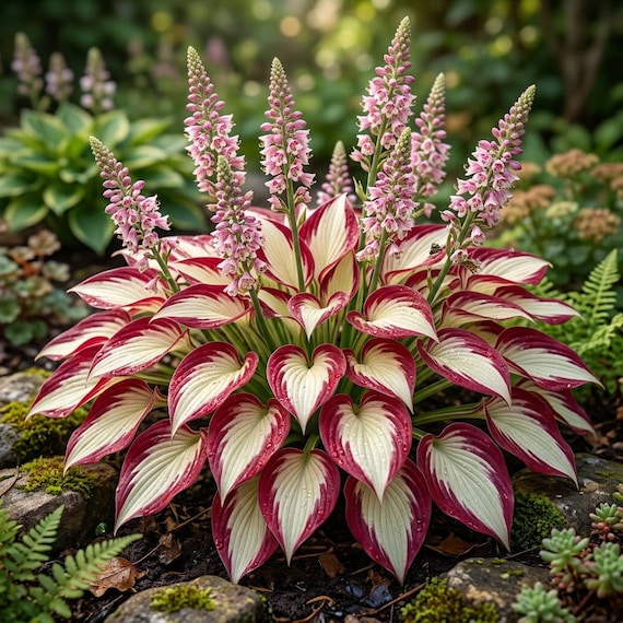 20 Hosta Seeds Rare Color White Pink Green Flower Plant Lawn