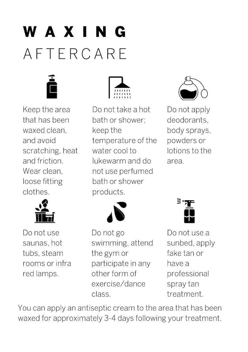 B&W Waxing Aftercare Template Beauty Therapist Edit in Canva - Etsy