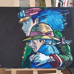 hand painted picture howl&#39;s moving castle movie miyazaki