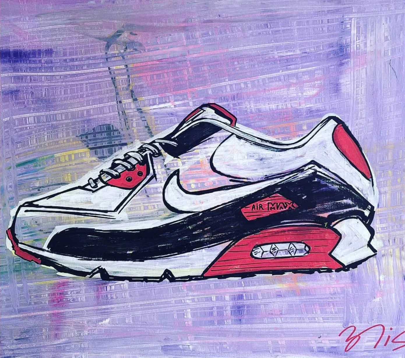 Op maat geschilderde Nike Air Max 90 Cloudy pastel Dream Art -   Nederland