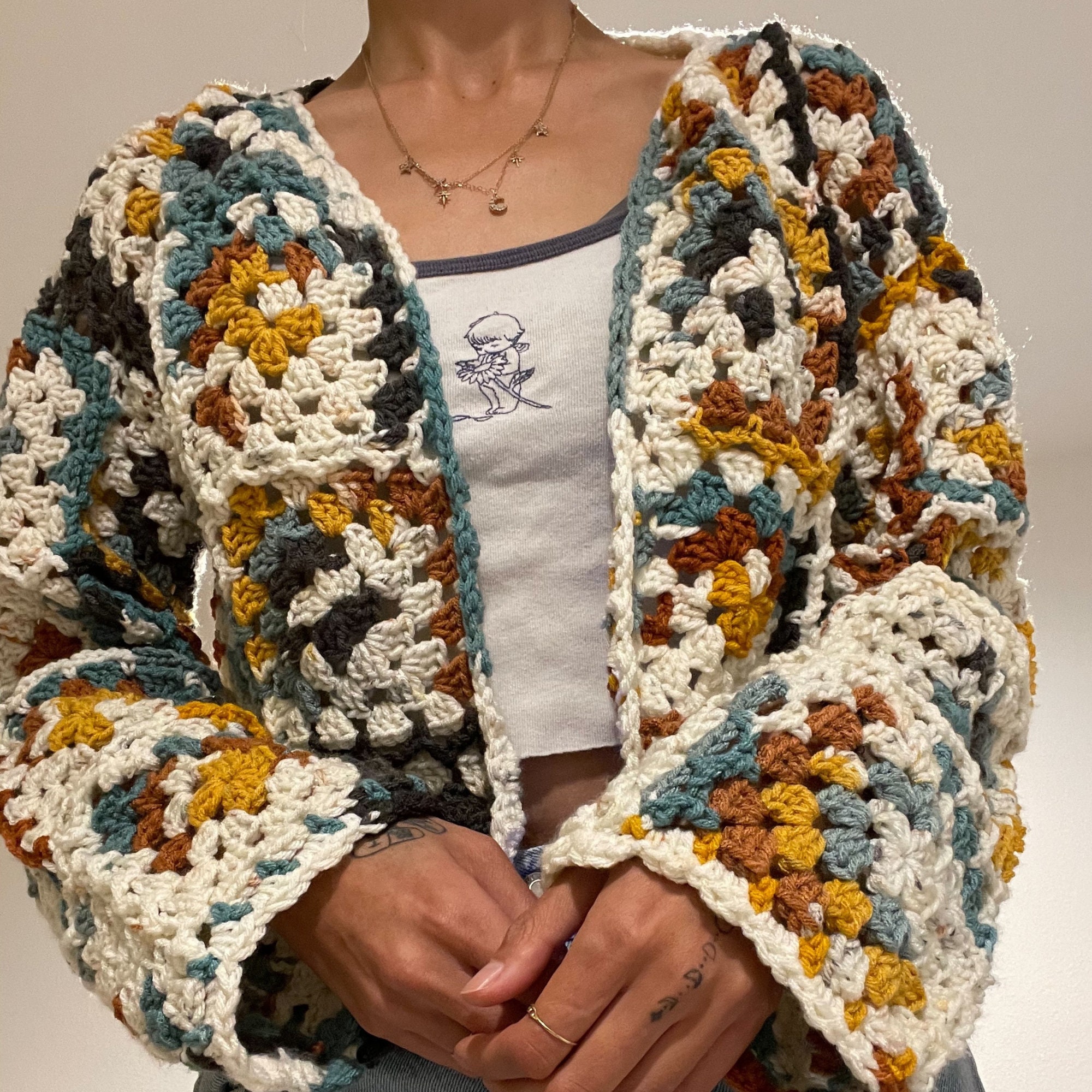 Cali Granny Square Crochet Cardigan Pattern - Etsy