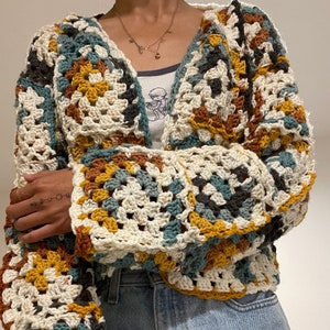 Beginner Friendly Crochet Pattern - Cali Granny Square Crochet Cardigan Pattern (English & Dutch)