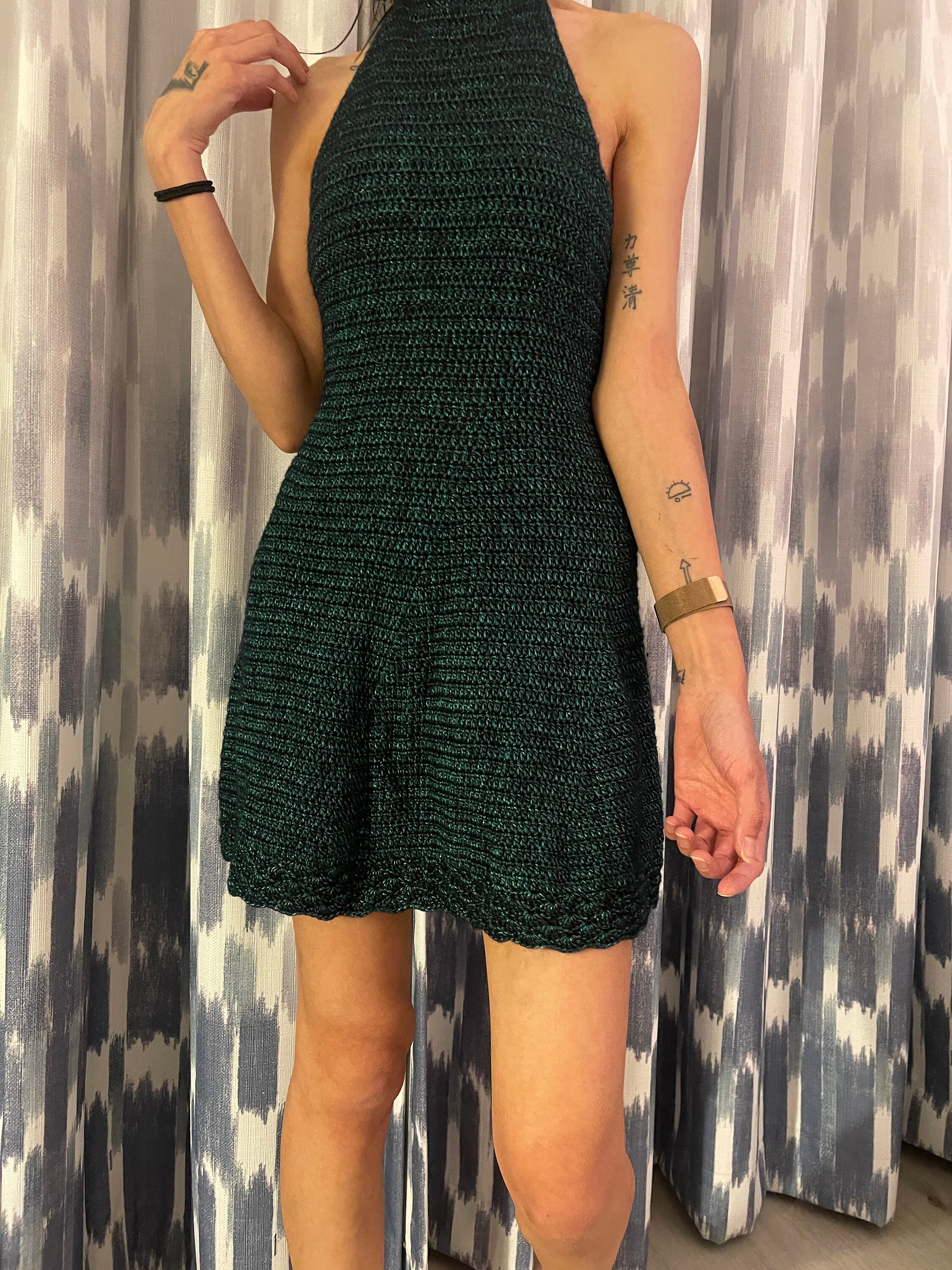 slim fit dress slacks Crochet Halter Mini Dress – Lakhay-Retail main image 1