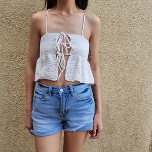 Call Me Baby Front Tie Crochet Top Pattern