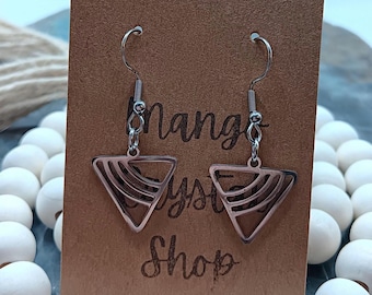 Handmade Stainless Steel Triangle Earrings