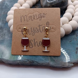 Handmade Wine Glass Earrings