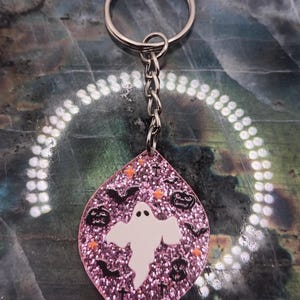 Pink Ghost Keychain, Purse or Bag Charm