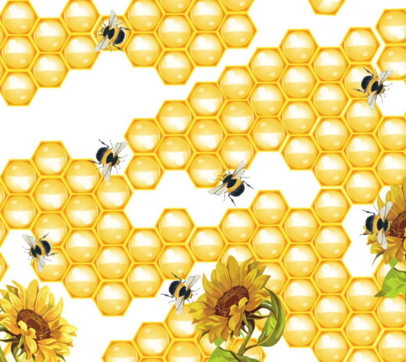 Sunflower Bees Tumbler Template SVG, 20oz Skinny Straight & Tapered