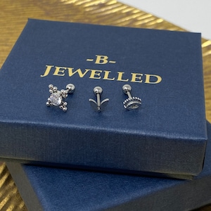 3 piece stud earring set