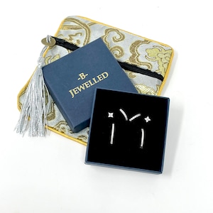 Sterling Silver large hoops, small hoops and flower stud earrings with clear cubic zirconia stones