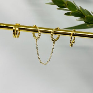 Ear cuff & long dangle earrings