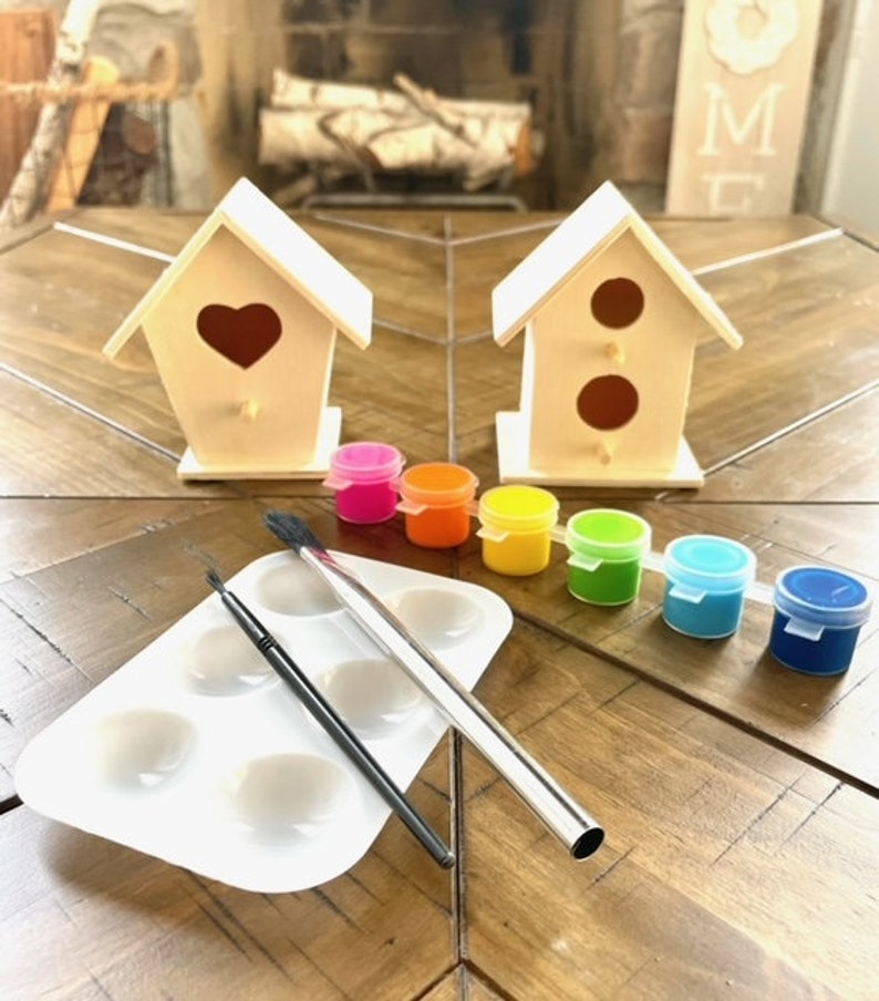 DIY Kids Bird House Paint Kit, Nature,kids, Crafts, Kids Gift Ideas, Kids Educational, Kids