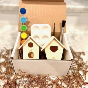 DIY kids bird house paint kit, nature,kids, crafts, kids gift ideas, kids educational, kids screen free activities, kids Christmas gift