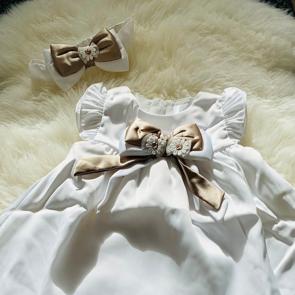 Mädchen Kinder/Baby-Set: Kleid, Kleidchen, Haarband