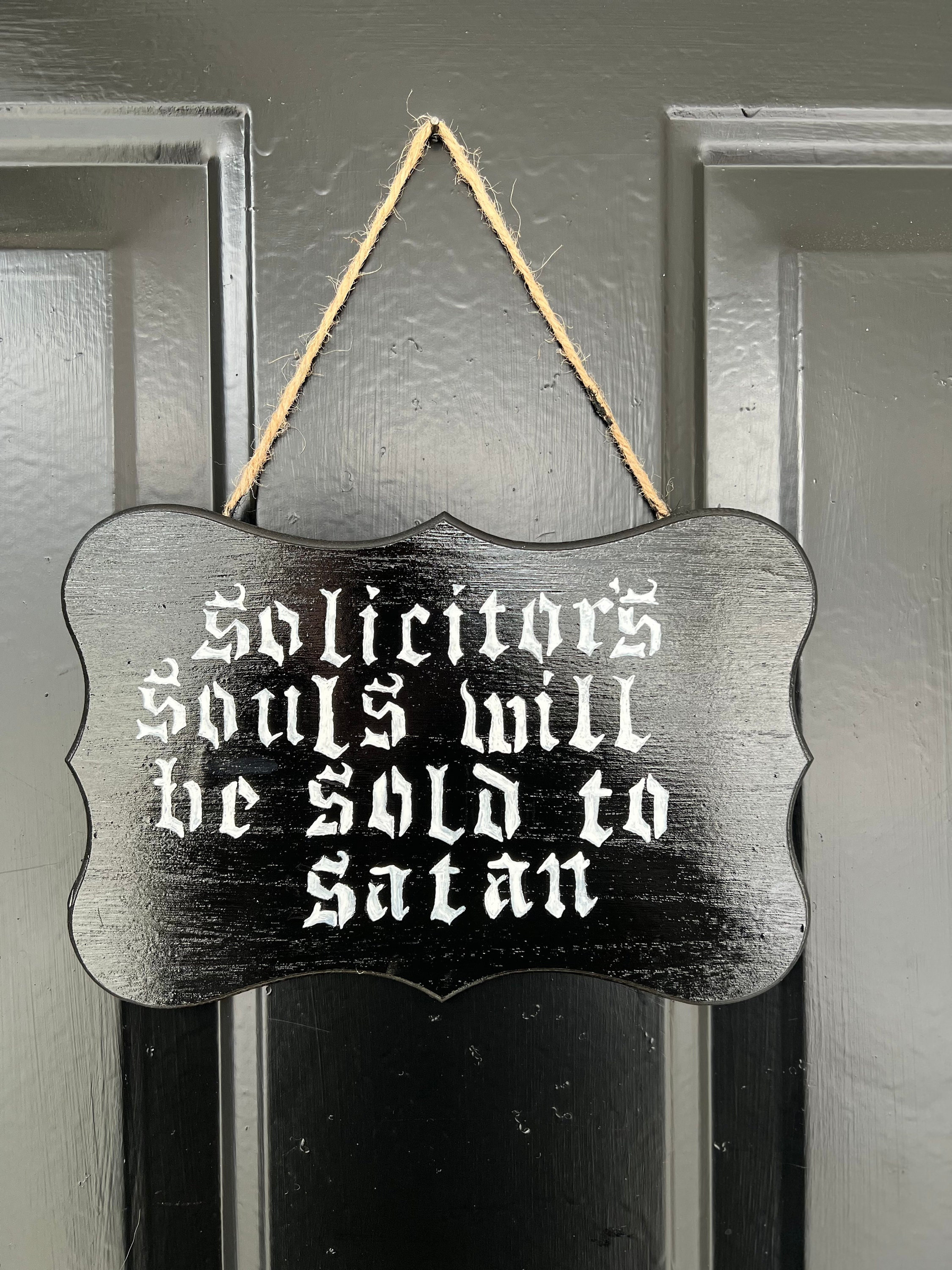 Satanic No Soliciting Door Sign - Etsy