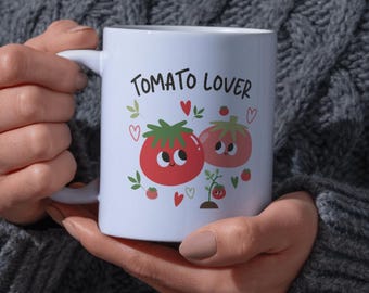 Tomaten Tasse, Tomato Lover Mug, Süße Gemüse Tasse, Geschenk für Gärtner, Cute Tasse, Plant Lover Geschenk, Kaffeetasse lustig