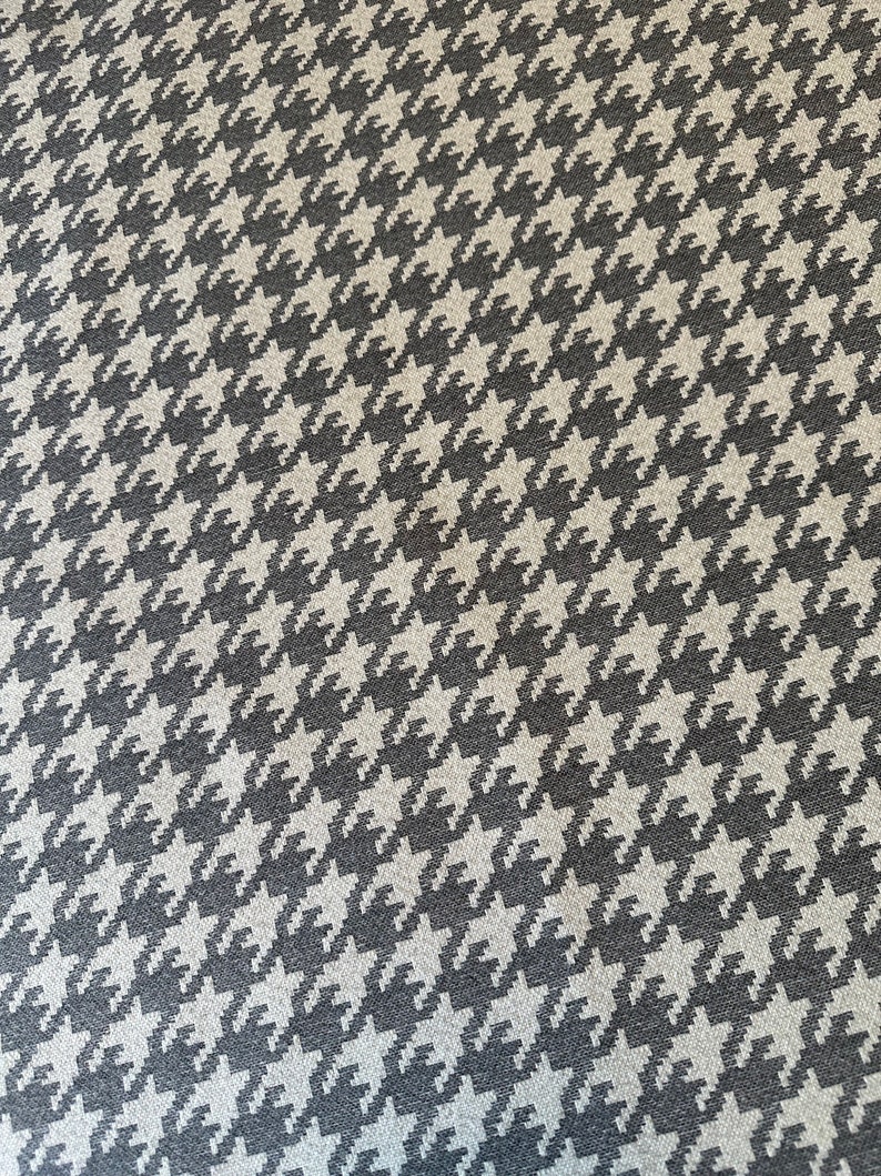 Houndstooth Pattern Fabric Sample, Grey, Stain Resistant, Easy Clean ...